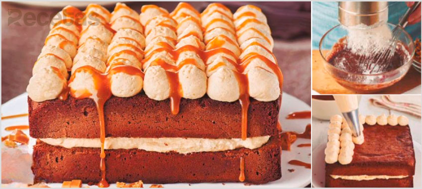 Bizcocho de Chocolate Relleno con Nata y Toffee Casero